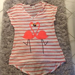 Striped flamingo knit tee